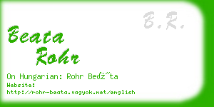 beata rohr business card